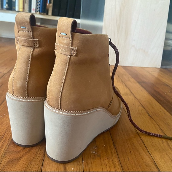 TOM’s ‘MELROSE’ SUEDE LEATHER WEDGE LACE UP BOOT- TIMBERLAND STYLE. Sz8 NWOB - Picture 8 of 10
